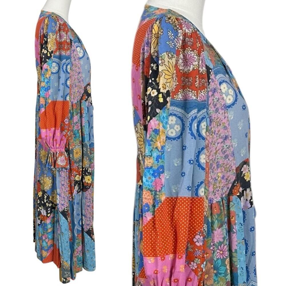 Spell & the Gypsy Bohemian Patchwork 70s Witchy Cha Cha Maxi Dress Size Small - Picture 12 of 16